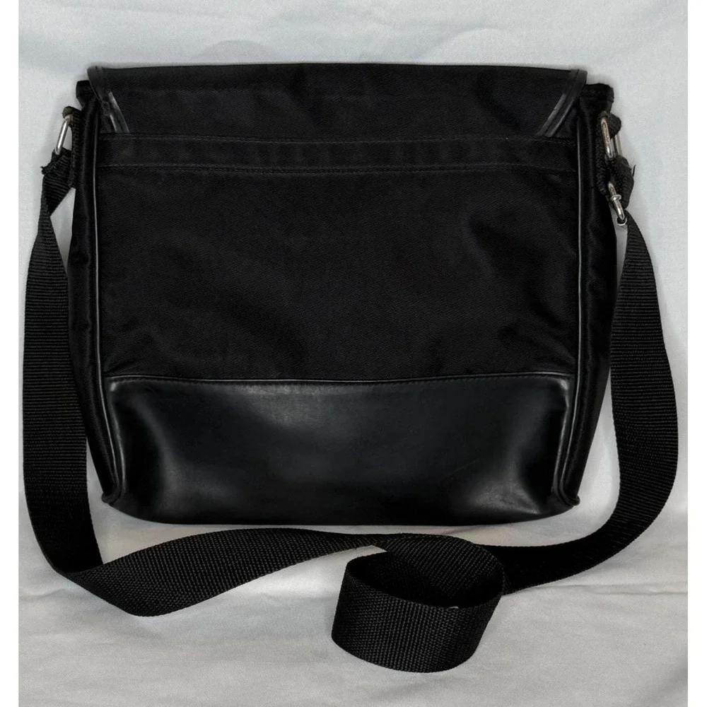 Vtg Polo Sport Ralph Lauren messenger black bag nylon Y2K USA flag‎ logo 11x11x2
